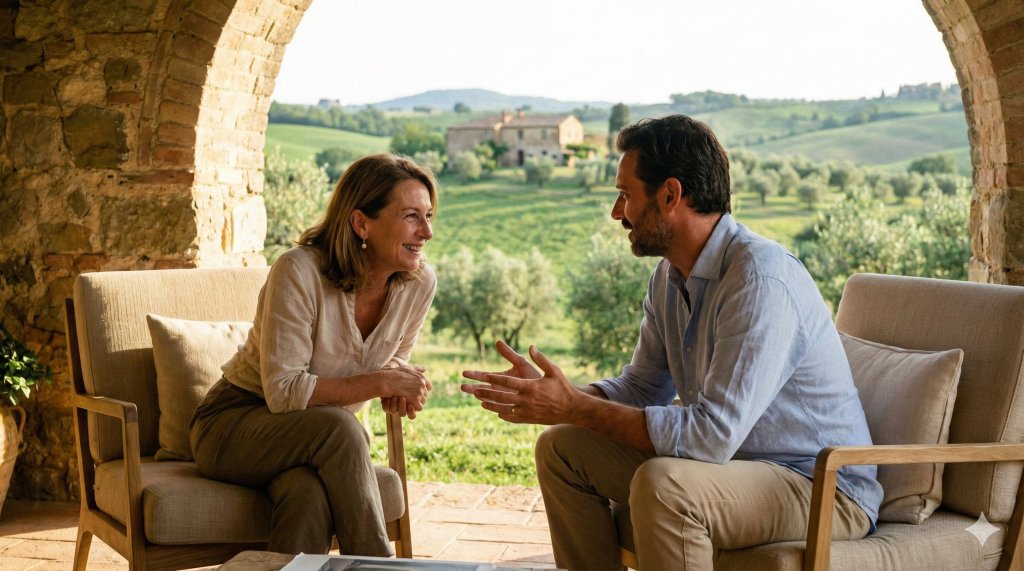 Sessione di life coaching basata sull'ascolto empatico e la consapevolezza per la crescita personale e il benessere interiore.